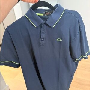 Paul & Shark Navy Polo with Lime Piping